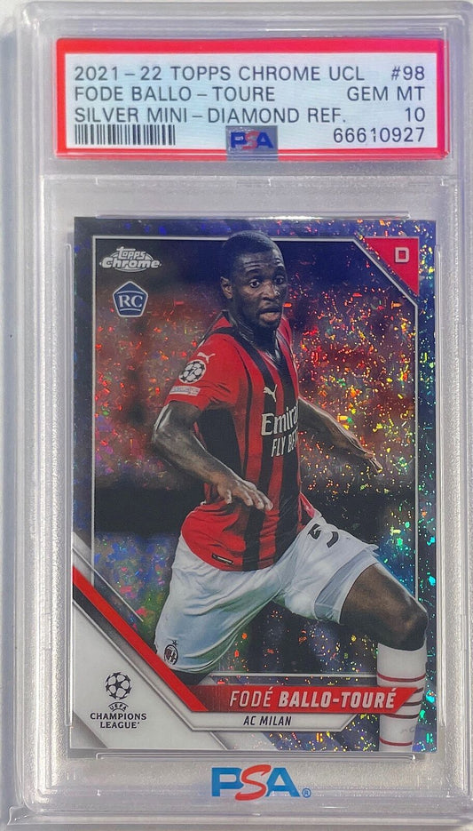 FODE BALLO TOURE 2021-22 TOPPS CHROME DIAMOND REFRACTOR RC /275 PSA 10 POP 1/1
