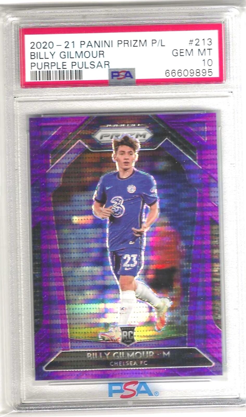 BILLY GILMOUR 2020-21 PANINI PRIZM PURPLE PULSAR PRIZM RC #213 PSA 10 POP 1/1