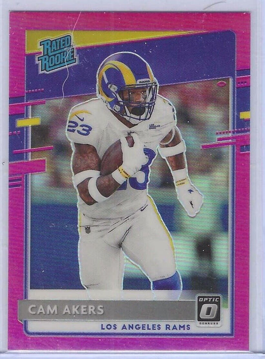 CAM AKERS 2020 PANINI DONRUSS OPTIC PREVIEW PINK HOLO RC #P-325