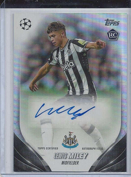 LEWIS MILEY 2023-24 TOPPS CLUB COMPETITIONS NEWCASTLE ROOKIE SILVER FOIL AUTO RC