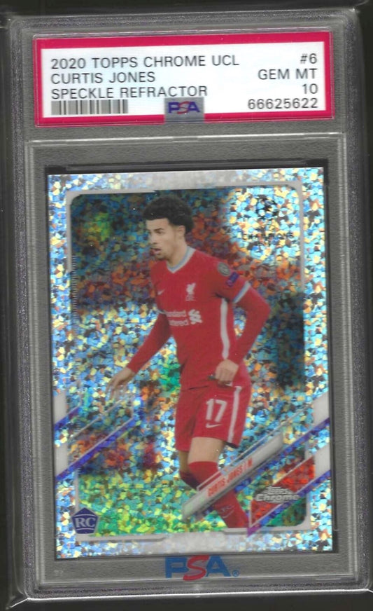 CURTIS JONES 2020-21 TOPPS CHROME SPECKLE REFRACTOR RC #6 PSA 10 GEM MINT POP 2