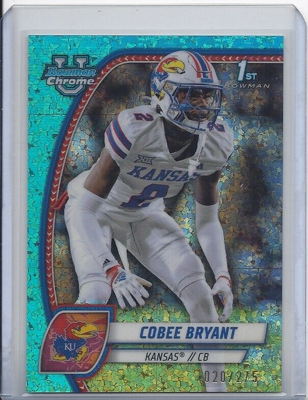 COBEE BRYANT 2024 BOWMAN CHROME UNIVERSITY 1ST AQUA MINI DIAMOND REFRACTOR /275