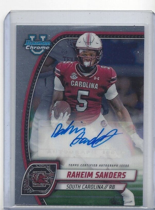 RAHEIM SANDERS 2024 BOWMAN CHROME UNIVERSITY SOUTH CAROLINA AUTO