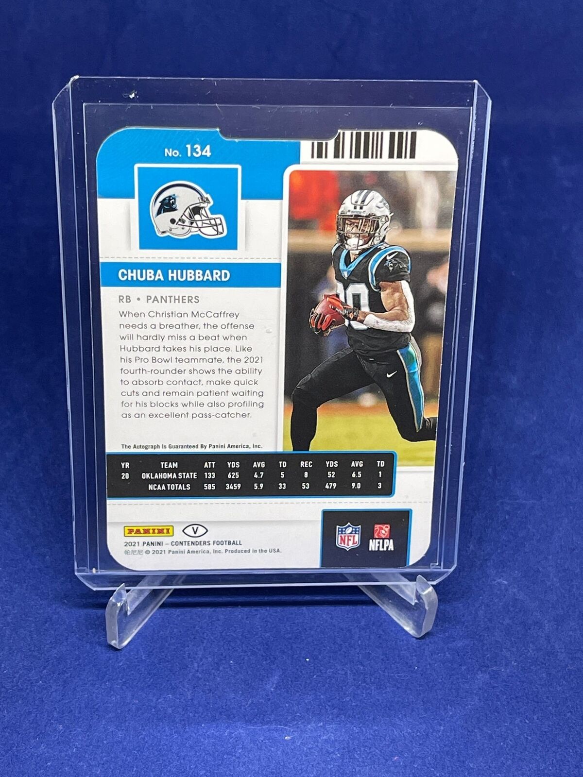 CHUBA HUBBARD 2021 PANINI CONTENDERS TICKET STUB DIE CUT VARIATION AUTO RC /30