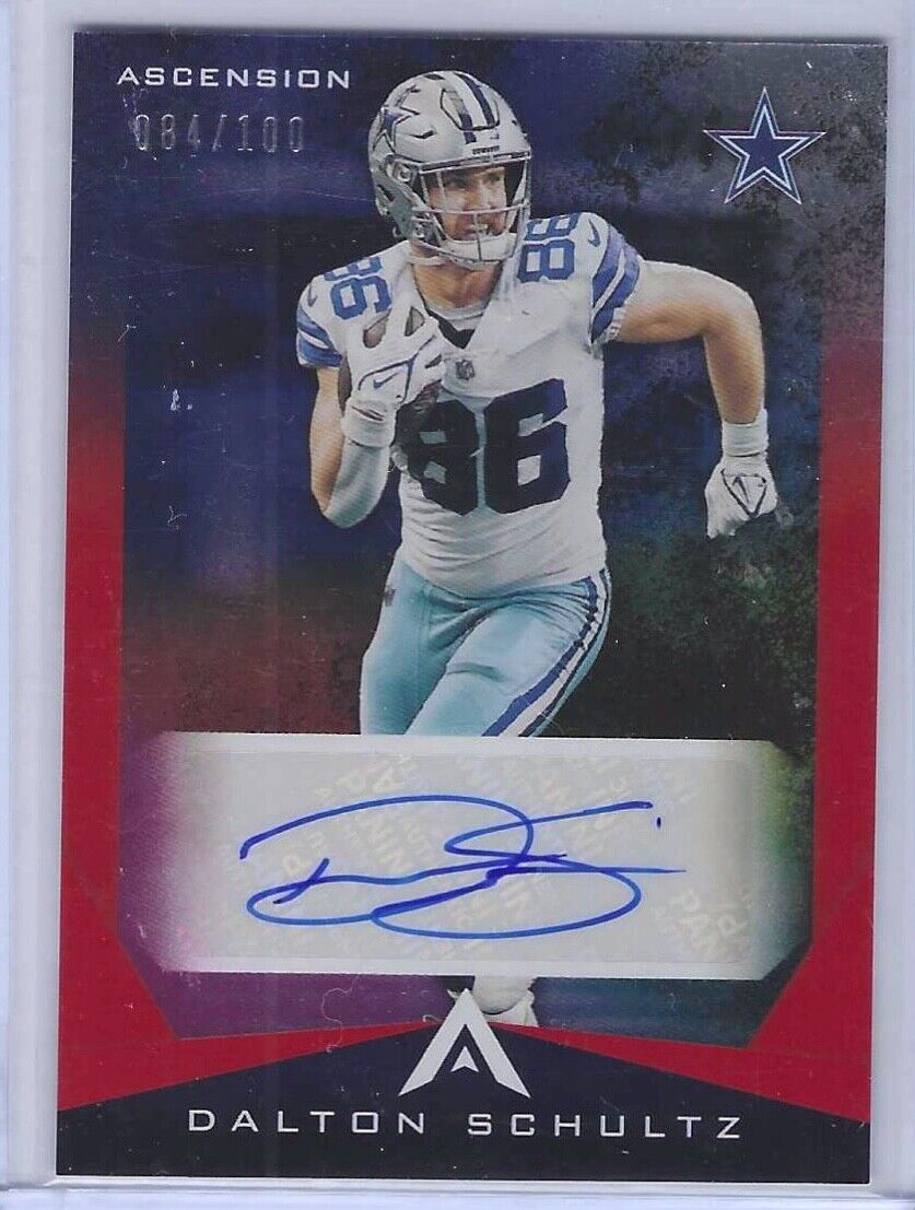 DALTON SCHULTZ 2021 PANINI CHRONICLES ASCENSION RED FOIL AUTO #D 084/100