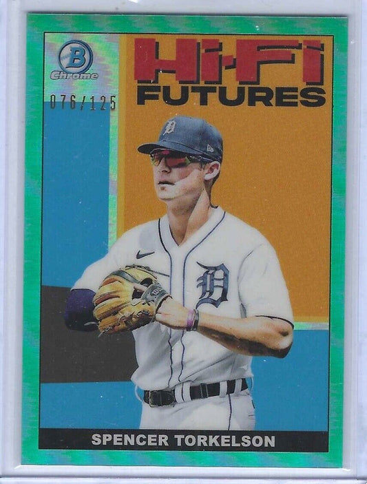 SPENCER TORKELSON 2022 BOWMAN CHROME AQUA REFRACTOR HI-FI FUTURES #D 076/225