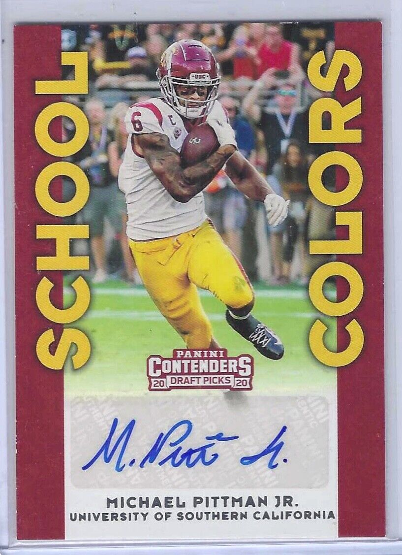 MICHAEL PITTMAN JR 2020 CONTENDERS DP SCHOOL COLORS ROOKIE AUTO RC #19