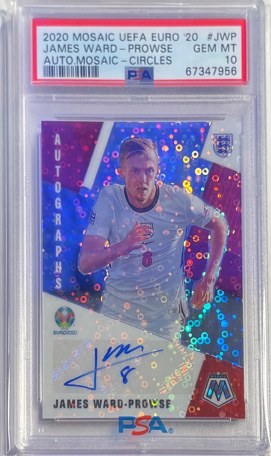 JAMES WARD PROWSE 2020-21 MOSAIC UEFA EURO AUTO CIRCLES PSA 10 GEM MINT POP 1/1