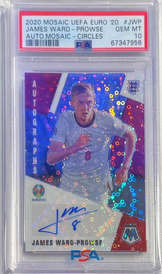 JAMES WARD PROWSE 2020-21 MOSAIC UEFA EURO AUTO CIRCLES PSA 10 GEM MINT POP 1/1