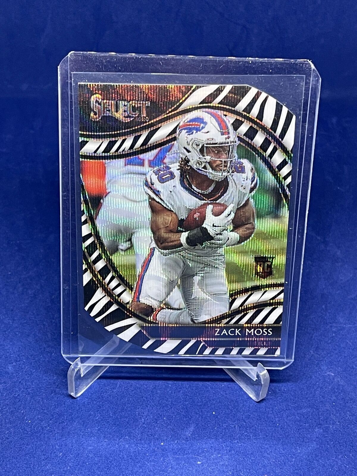 ZACK MOSS 2020 PANINI SELECT FIELD LEVEL ZEBRA PRIZM DIE CUT SP #369