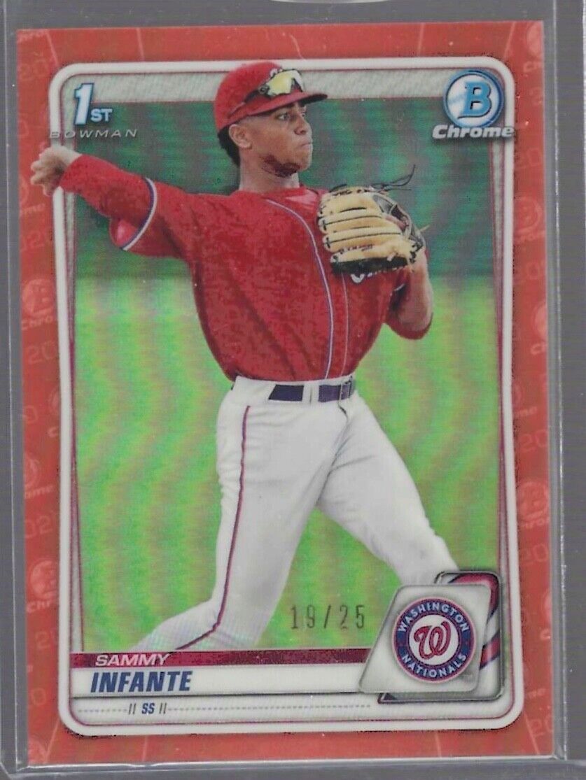 SAMMY INFANTE 2020 BOWMAN CHROME ORANGE REFRACTOR 1ST PROSPECT #D 19/25