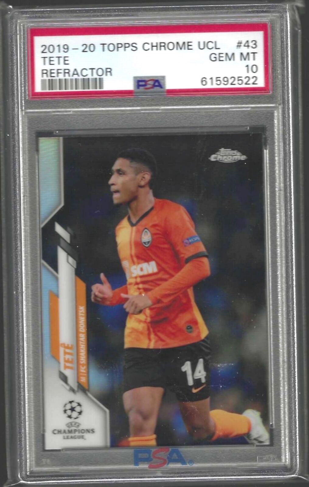 TETE 2019-20 TOPPS CHROME UCL SILVER REFRACTOR RC #43 PSA 10 GEM MINT