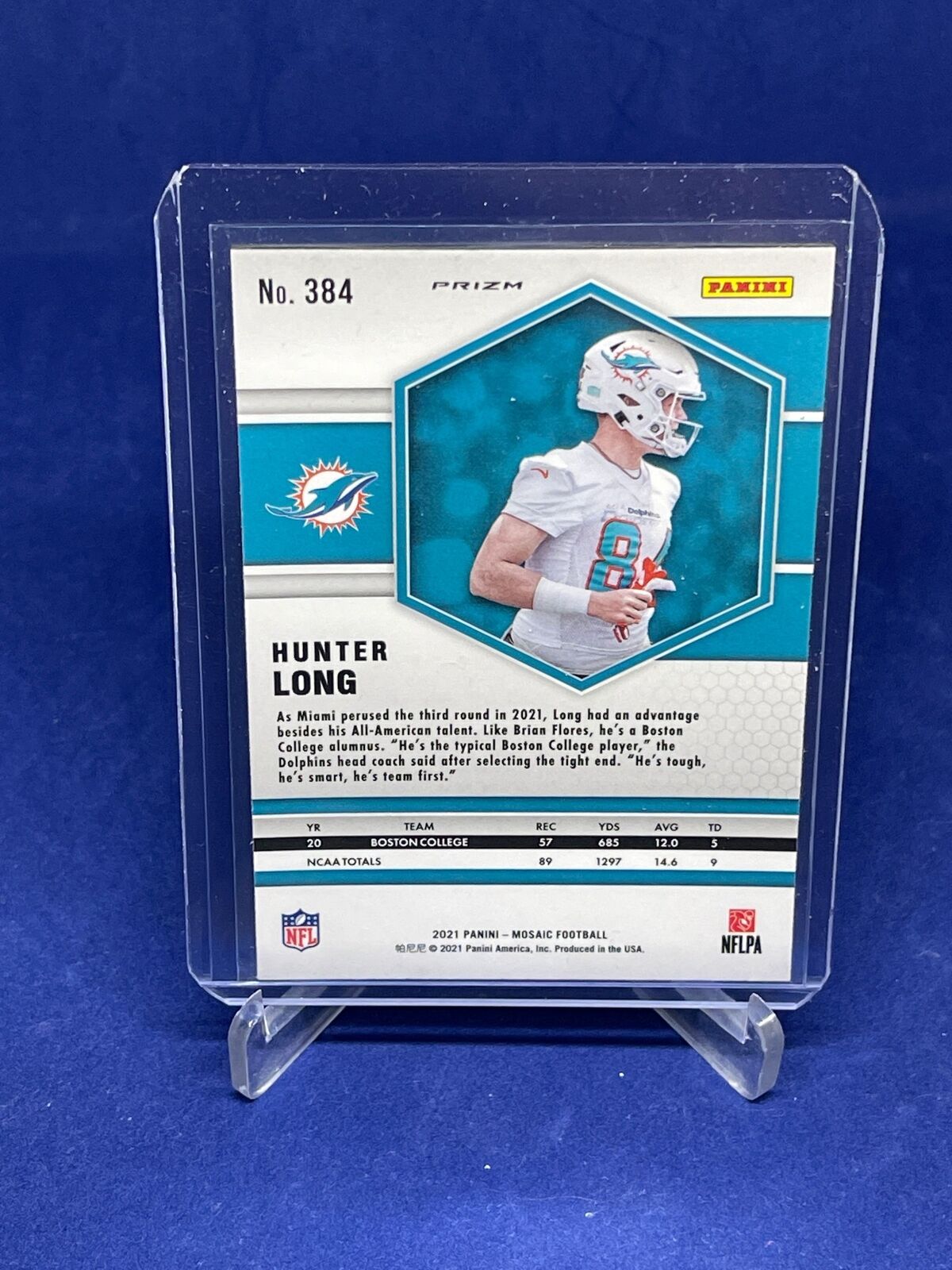 HUNTER LONG 2021 PANINI MOSAIC GENESIS PRIZM ROOKIE RC SP #384