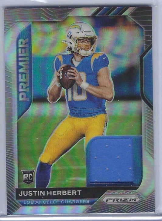JUSTIN HERBERT 2020 PANINI PRIZM SILVER PRIZM ROOKIE PATCH RC #29