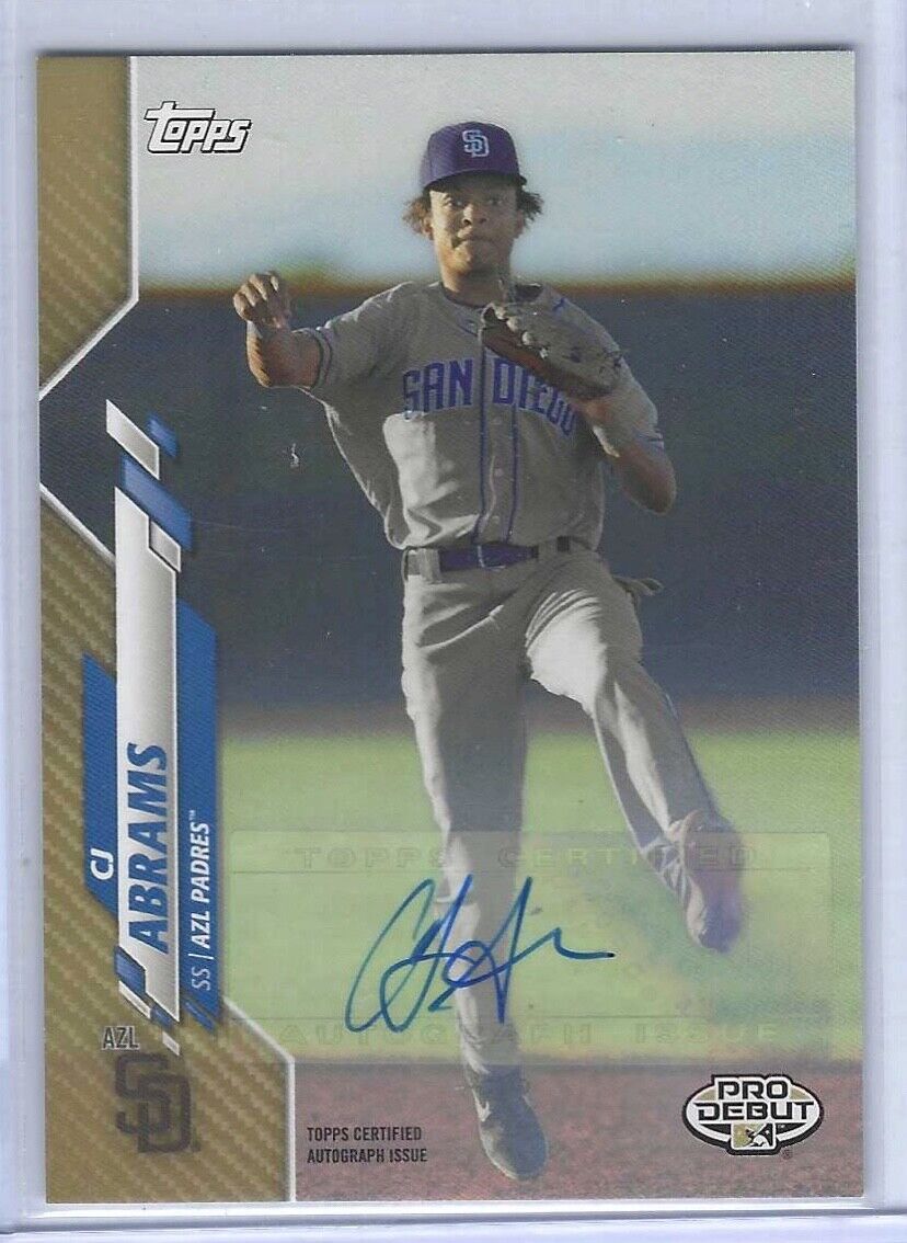 CJ ABRAMS 2020 TOPPS PRO DEBUT GOLD PROSPECT AUTO #D 50/50