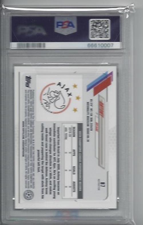 ANTONY 2020-21 TOPPS CHROME UCL CHAMPIONS LEAGUE REFRACTOR RC 87 PSA 10 GEM MINT