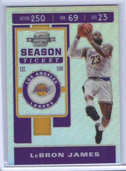 LEBRON JAMES 2019-20 PANINI OPTIC CONTENDERS SILVER HOLO SEASON TICKET #88