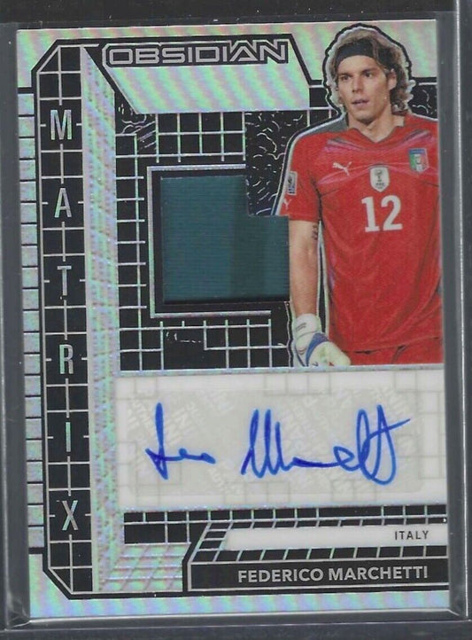 FEDERICO MARCHETTI 2020-21 PANINI OBSIDIAN MATRIX SILVER ETCH PATCH AUTO #D /149