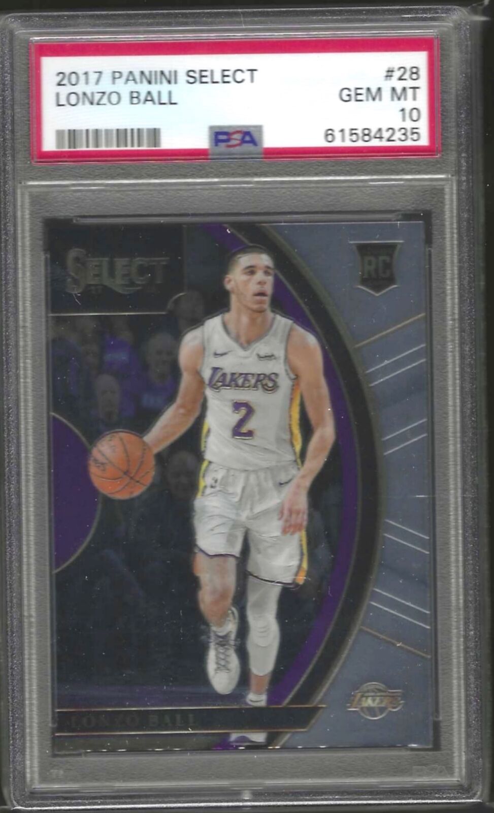 LONZO BALL 2017-18 PANINI SELECT CONCOURSE ROOKIE RC #28 PSA 10 GEM MINT