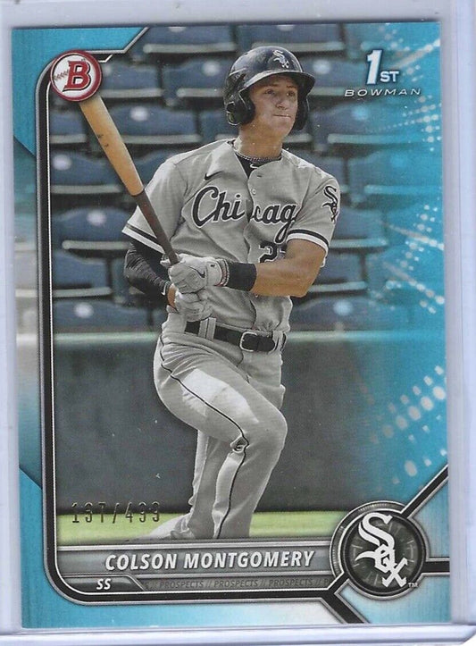 COLSON MONTGOMERY 2022 BOWMAN SKY BLUE 1ST BOWMAN PROSPECT #D 137/499