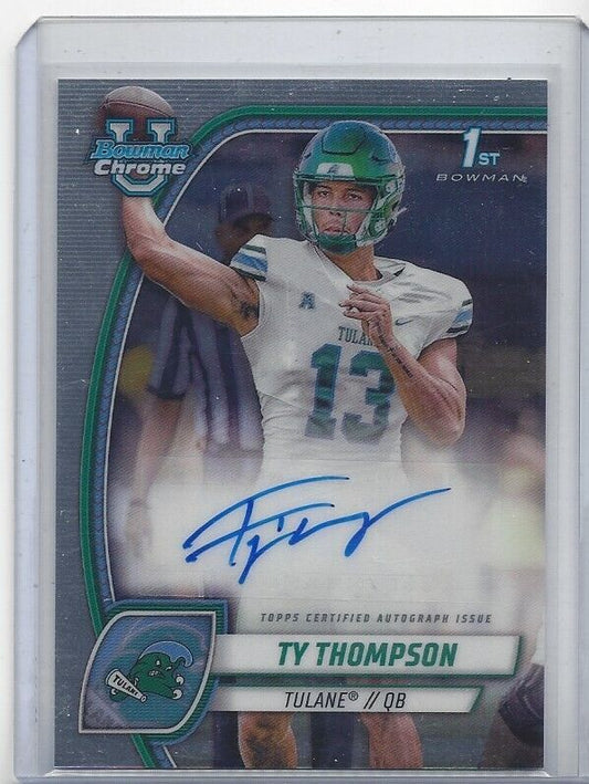 TY THOMPSON 20224 BOWMAN CHROME UNIVERSITY 1ST TULANE AUTO