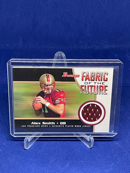ALEX SMITH 2005 BOWMAN FABRIC OF THE FUTURE JERSEY CARD ROOKIE RC