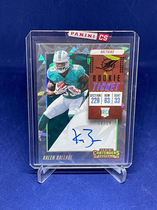 KALEN BALLAGE 2018 PANINI CONTENDERS ROOKIE TICKET CRACKED ICE AUTO RC #D 13/24