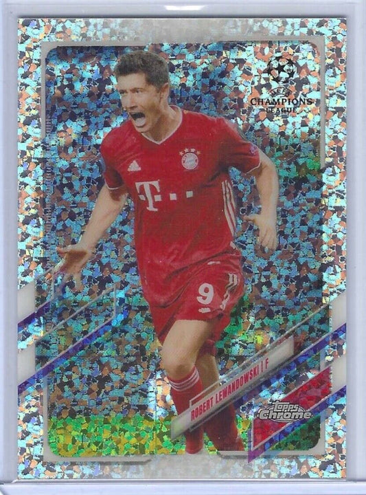 ROBERT LEWANDOWSKI 2020-21 TOPPS CHROME SPECKLE MINI DIAMOND REFRACTOR #50
