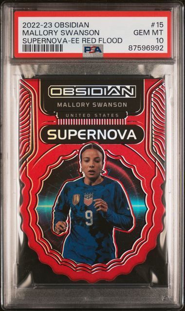 MALLORY SWANSON 2022-23 OBSIDIAN SUPERNOVA RED FLOOD DIE CUT 10/10 PSA 10 POP 2