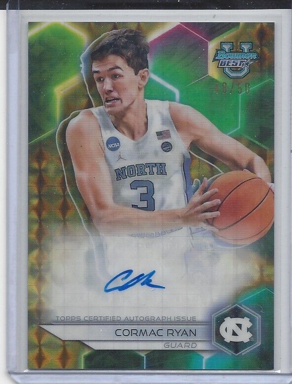 CORMAC RYAN 2023 BOWMAN'S BEST UNIVERSITY GOLD GEOMETRIC REFRACTOR AUTO /50