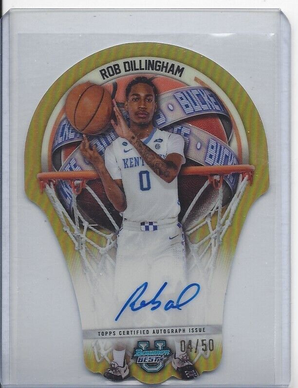 ROB DILLINGHAM 2023 BOWMAN'S BEST UNIVERSITY BUCKETS GOLD REFRACTOR AUTO #D 4/50