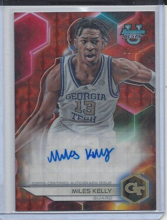 MILES KELLY 2023 BOWMAN'S BEST UNIVERSITY ORANGE GEOMETRIC REFRACTOR AUTO #D /25