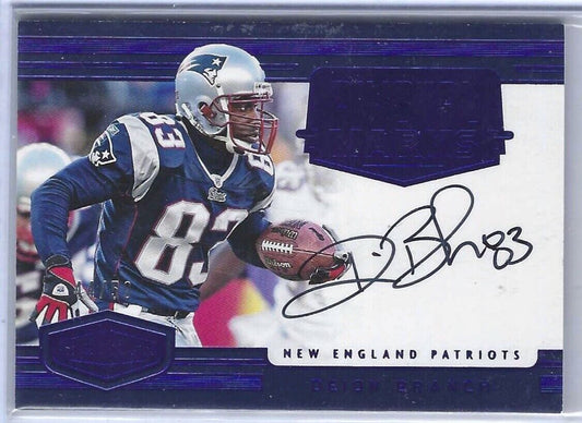 DEION BRANCH 2016 PANINI PLATES AND PATCHES BLUE PIVOTAL MARKS AUTO #D /50