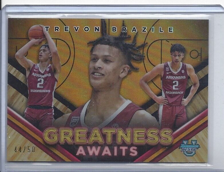 TREVON BRAZILE 2023 BOWMANS BEST GOLD GREATNESS AWAITS REFRACTOR #D /50