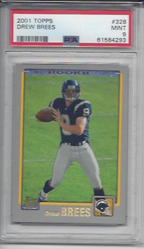 DREW BREES 2001 TOPPS TRUE ROOKIE RC #328 PSA 9 MINT