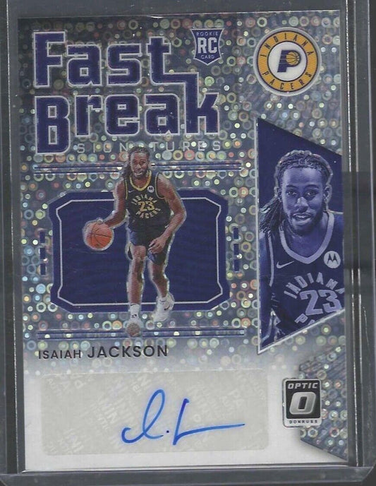 ISAIAH JACKSON 2021-22 PANINI DONRUSS OPTIC SILVER FAST BREAK AUTO RC #FB-IJK