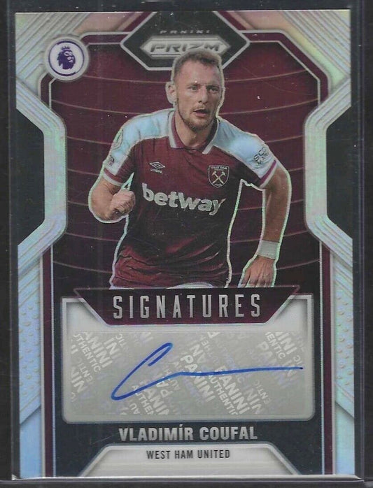 VLADIMIR COUFAL 2021-22 PANINI PRIZM EPL SILVER PRIZM AUTO #D 71/99