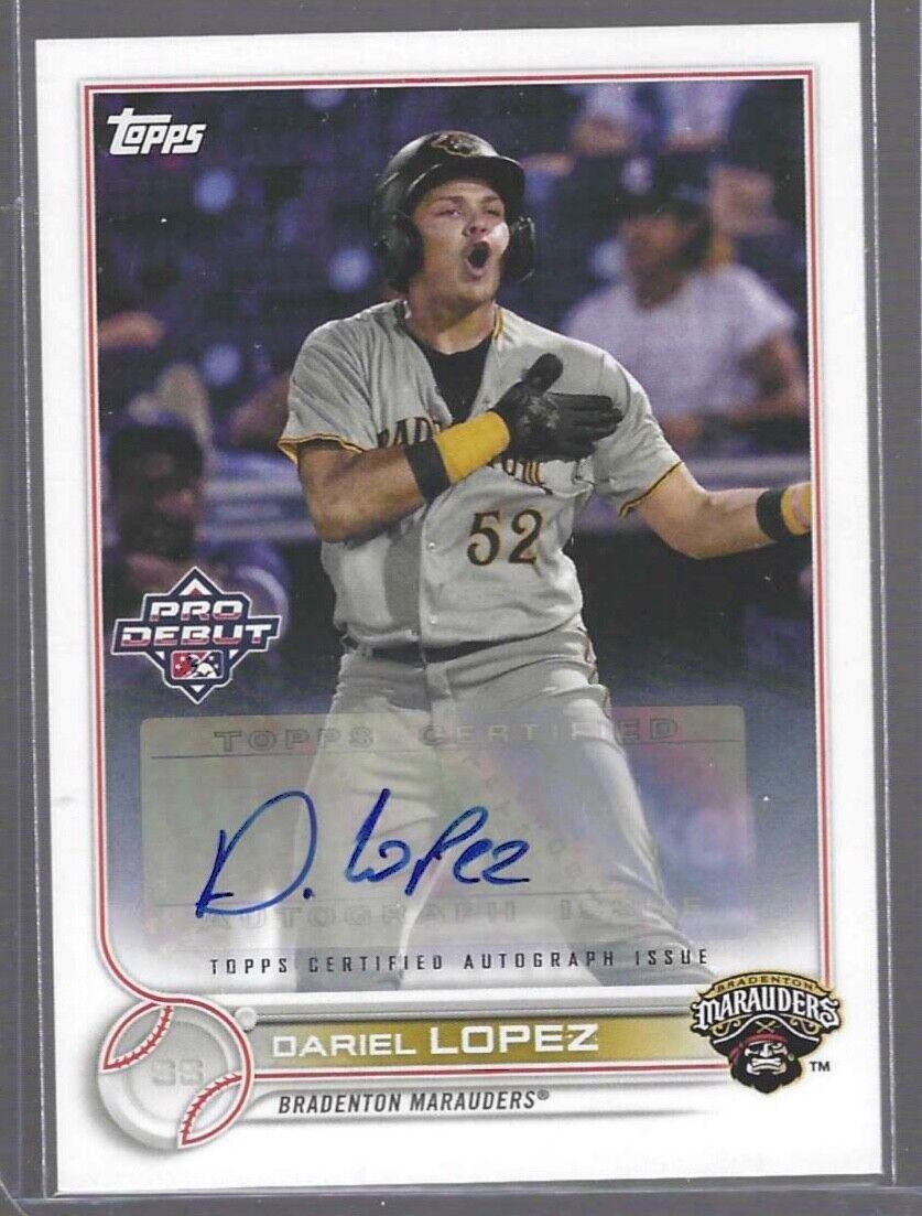DARIEL LOPEZ 2022 TOPPS PRO DEBUT PROSPECT AUTO #PD-25