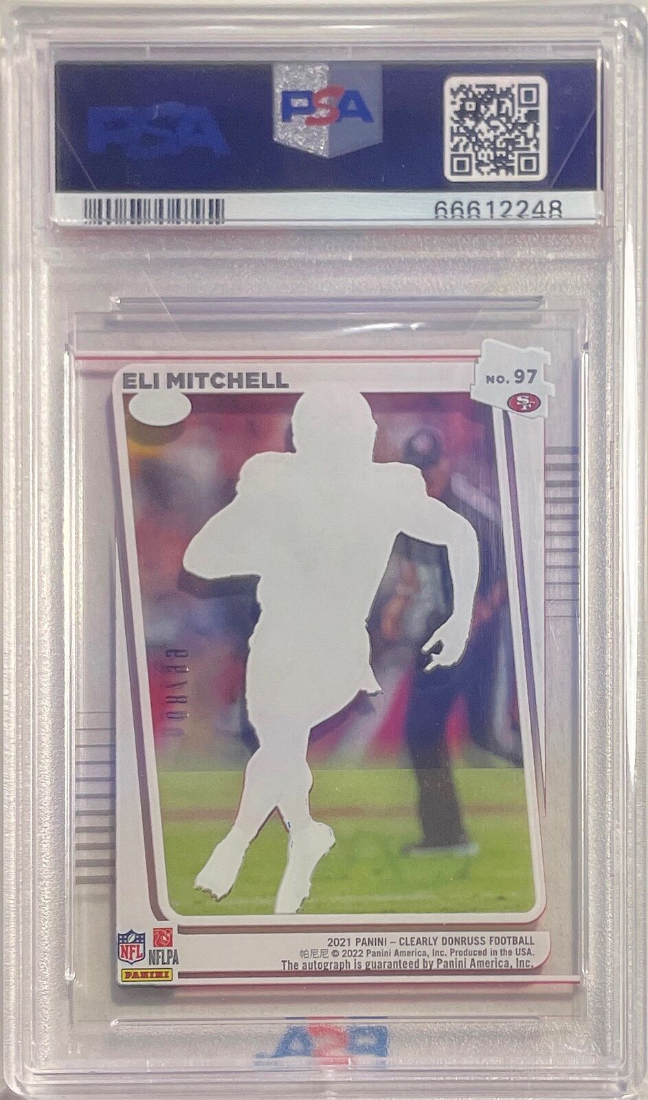ELI MITCHELL 2021 CLEARLY DONRUSS BLUE AUTO RC #D 08/99 PSA 10 GEM MINT POP 2