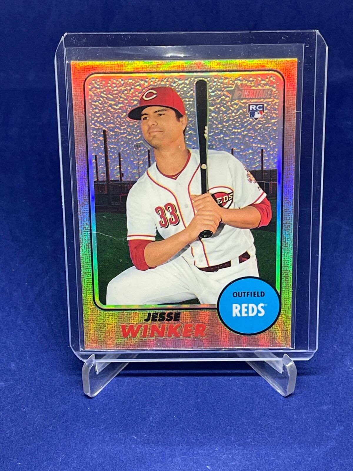 JESSE WINKER 2017 TOPPS HERITAGE CHROME REFRACTOR ROOKIE RC #D 533/568