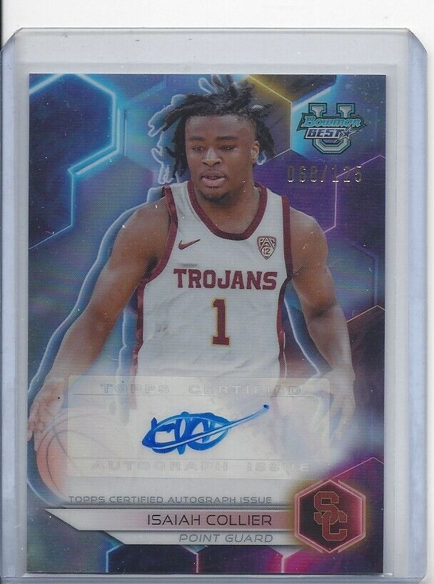 ISAIAH COLLIER 2023 BOWMANS BEST UNIVERSITY USC REFRACTOR AUTO #D 68/125