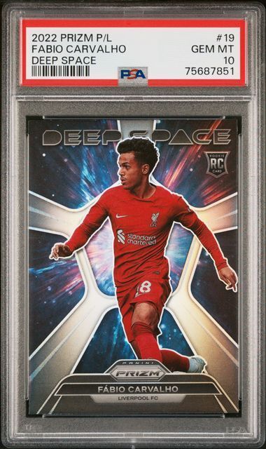 FABIO CARVALHO 2022-23 PRIZM PREMIER LEAGUE DEEP SPACE SILVER RC 19 PSA 10 POP 2