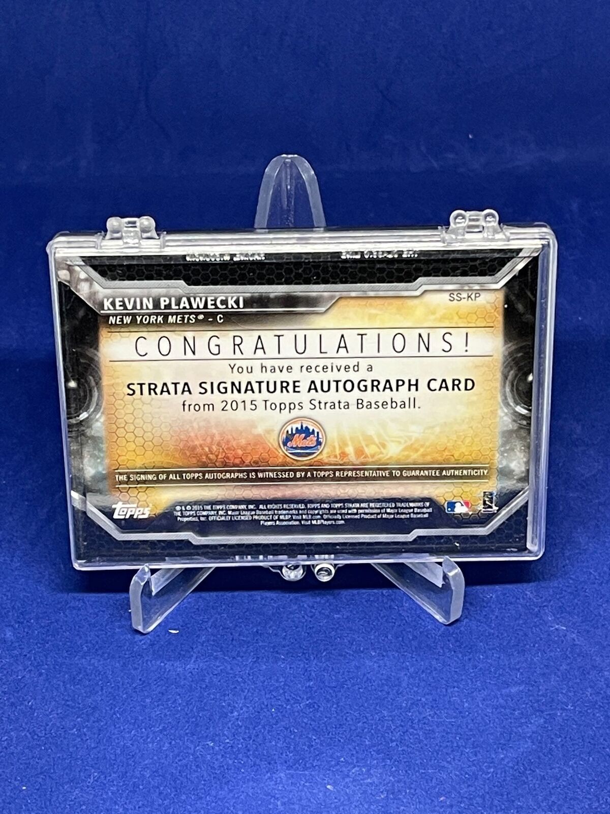 KEVIN PLAWECKI 2015 TOPPS STRATA SIGNATURE SHADOWBOX ON CARD AUTO