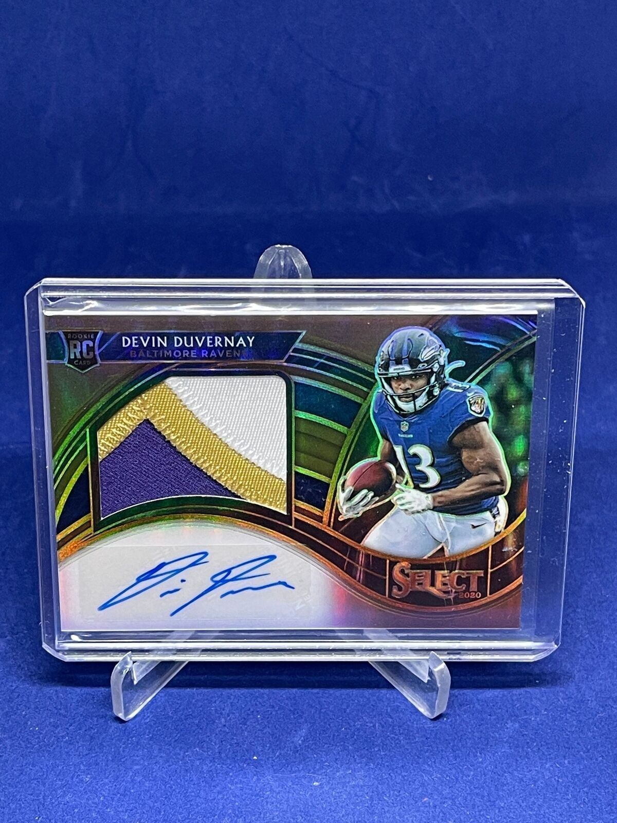 DEVIN DUVERNAY 2020 PANINI SELECT COPPER PRIZM RPA PATCH AUTO ROOKIE RC #D 10/49