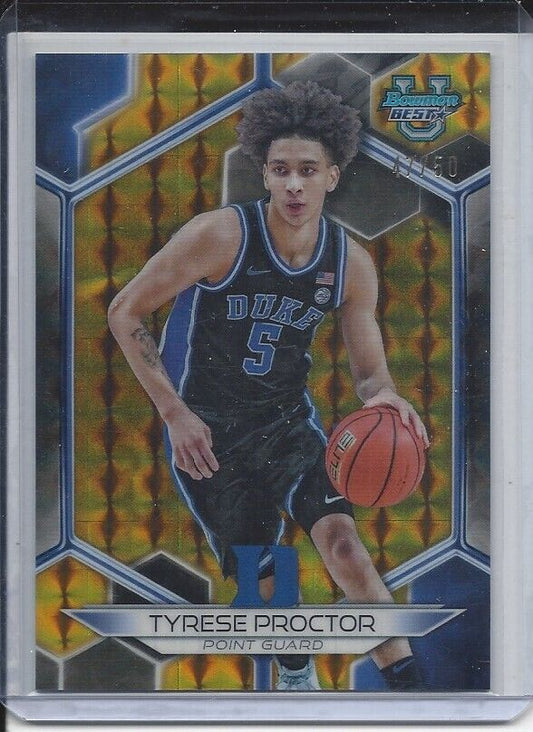 TYRESE PROCTOR 2023 BOWMANS BEST GOLD GEOMETRIC DUKE REFRACTOR #D 47/50