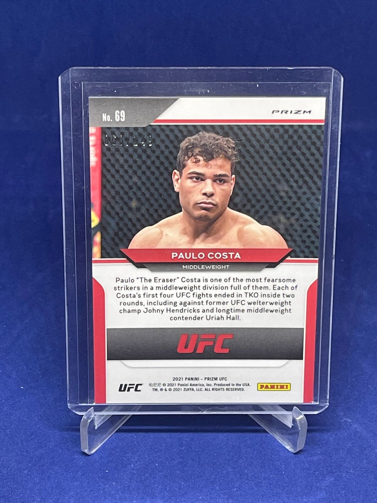PAULO COSTA 2021 PANINI PRIZM UFC PURPLE PRIZM #D 68/149