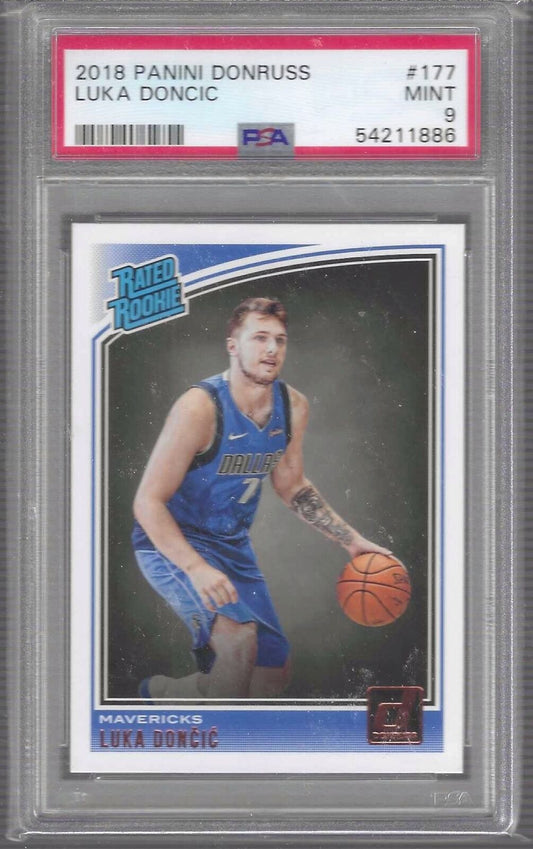 LUKA DONCIC 2018 PANINI DONRUSS RATED ROOKIE RC PSA 9 MINT