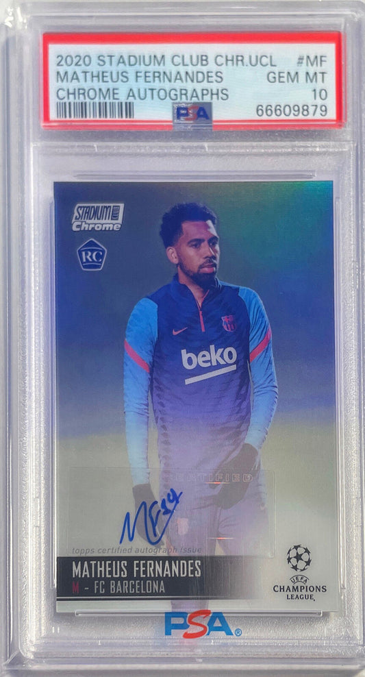 MATHEUS FERNANDES 2020-21 STADIUM CLUB CHROME REFRACTOR AUTO RC PSA 10 POP 1/1
