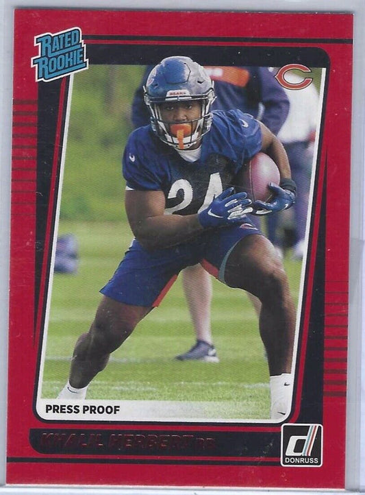 KHALIL HERBERT 2021 PANINI DONRUSS RED PRESS PROOF RATED ROOKIE RC #318