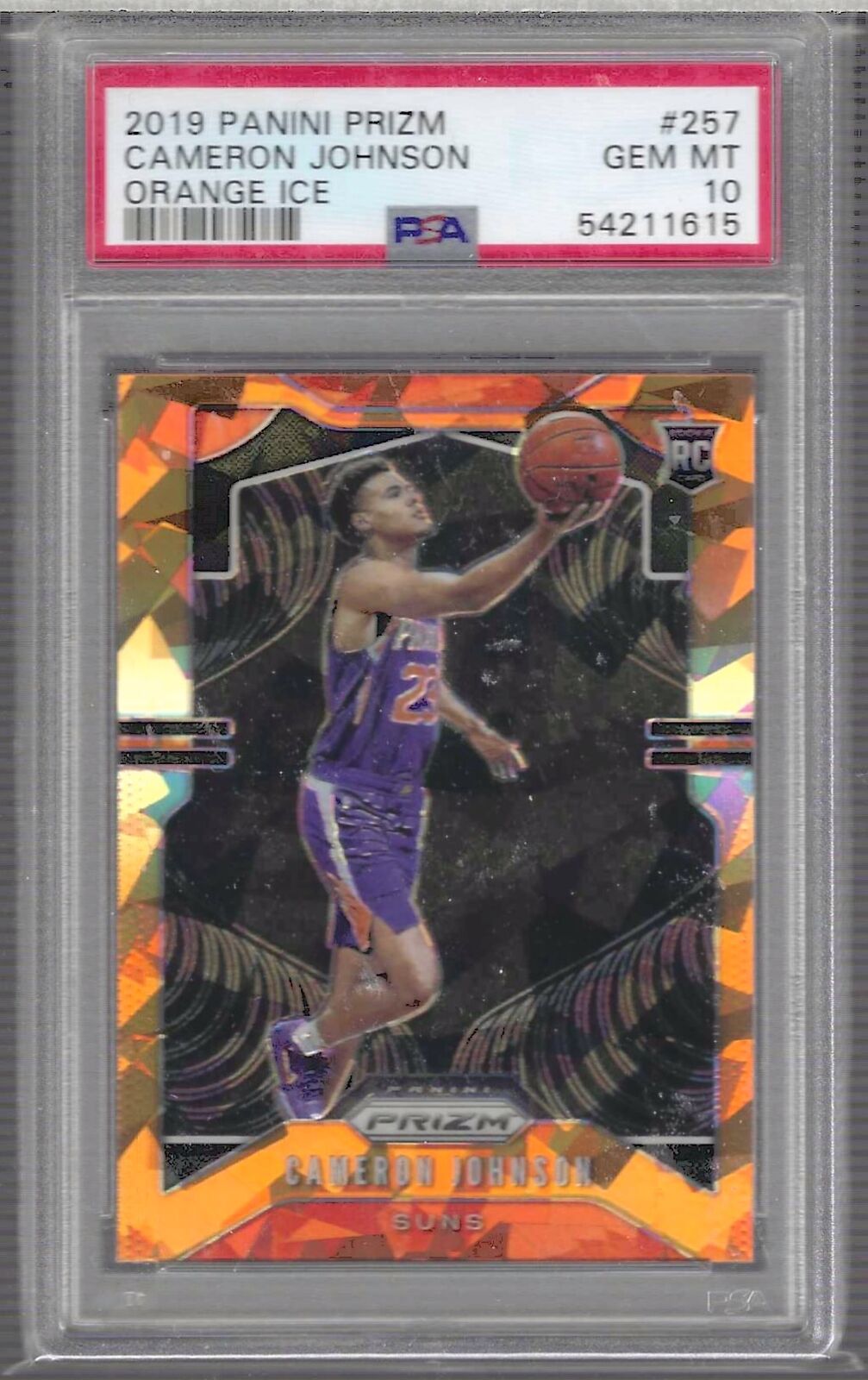 CAMERON JOHNSON 2019 PANINI PRIZM ORANGE CRACKED ICE ROOKIE RC PSA 10 GEM MINT
